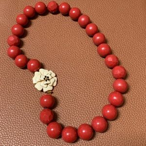 Stella & Dot Red Bloom Necklace